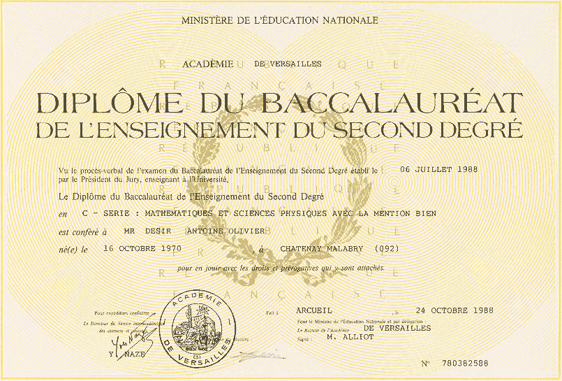 Diplôme du baccalauréat